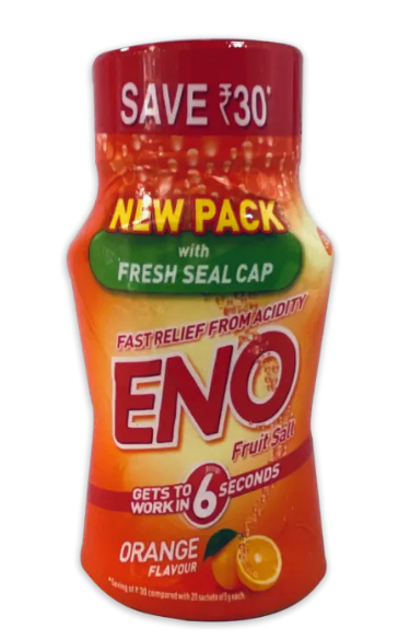 ENO Fruit Salt Orange Flavour Fast Relief From Acidity 100 GM